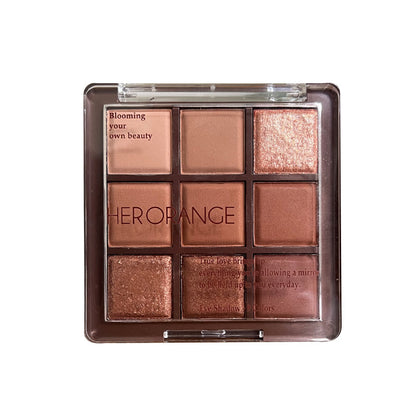 Chocolate eyeshadow palette earth-toned matte pearlescent fine glitter natural contouring brightening three-dimensional nine-color eyeshadow comprehensive palette