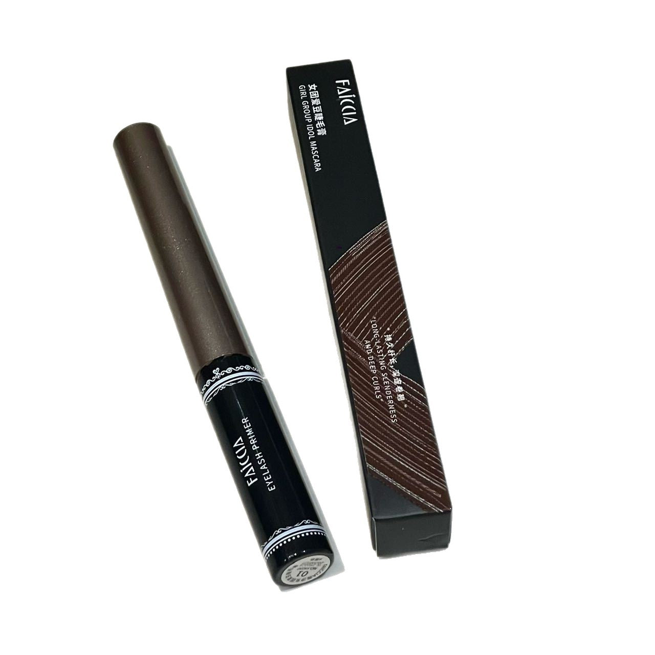Feixi small steel tube eyelash fibers are long and non-smudge, extremely fine and thick, curled mascara, waterproof and extended primer